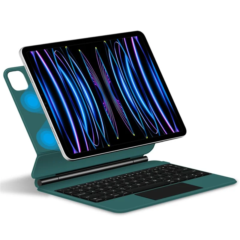 Bluetooth-Compatible Keyboard for iPad Air 13 (2025) / (2024) / Pro 12.9 (2022) / (2021) / (2020) / (2018) Leather Tablet Case - Black-Cellmalls