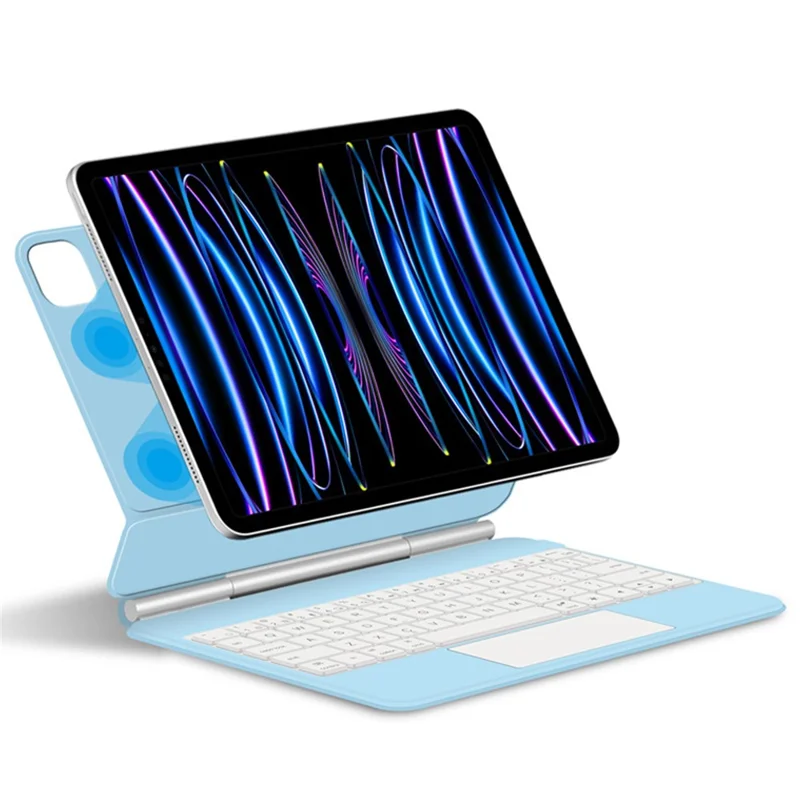 For iPad Air 11 (2025) / (2024) / Air (2022) / (2020) / Pro 11 (2022) / (2021) / (2020) / (2018) Magnetic Bluetooth-compatible Keyboard Leather Case - Black-Cellmalls