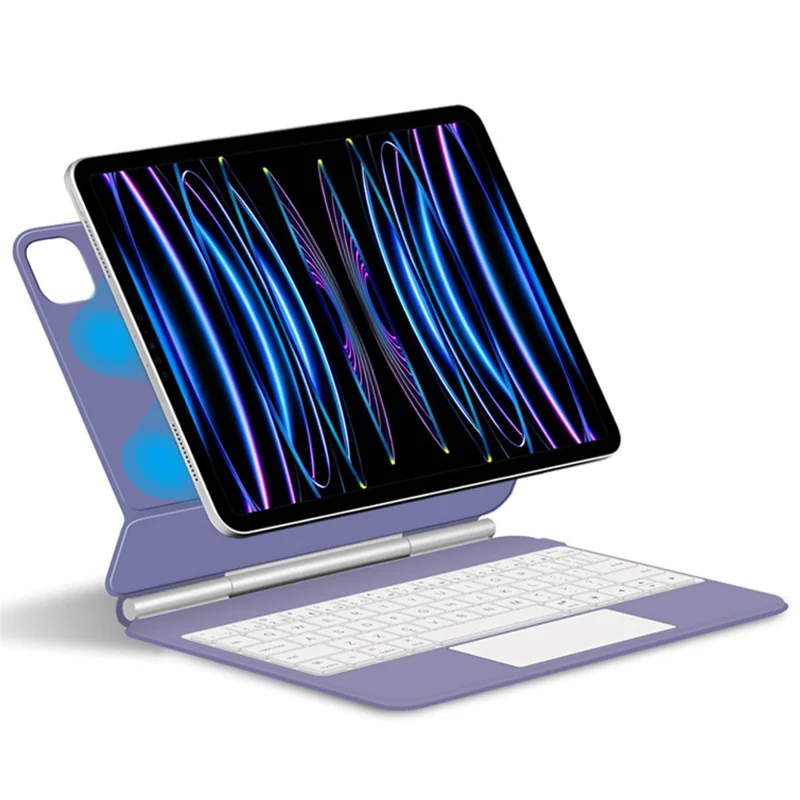 Bluetooth-Compatible Keyboard for iPad Air 13 (2025) / (2024) / Pro 12.9 (2022) / (2021) / (2020) / (2018) Leather Tablet Case - Black-Cellmalls