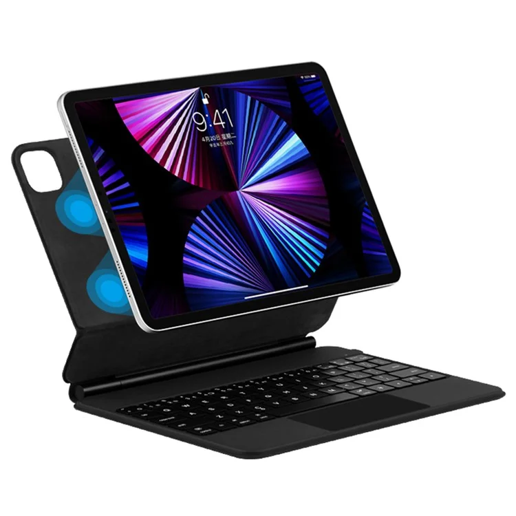 For iPad Pro 12.9 (2020) / (2021) / (2022) Magnetic Floating Bluetooth-compatible Keyboard + Leather Tablet Case-Cellmalls