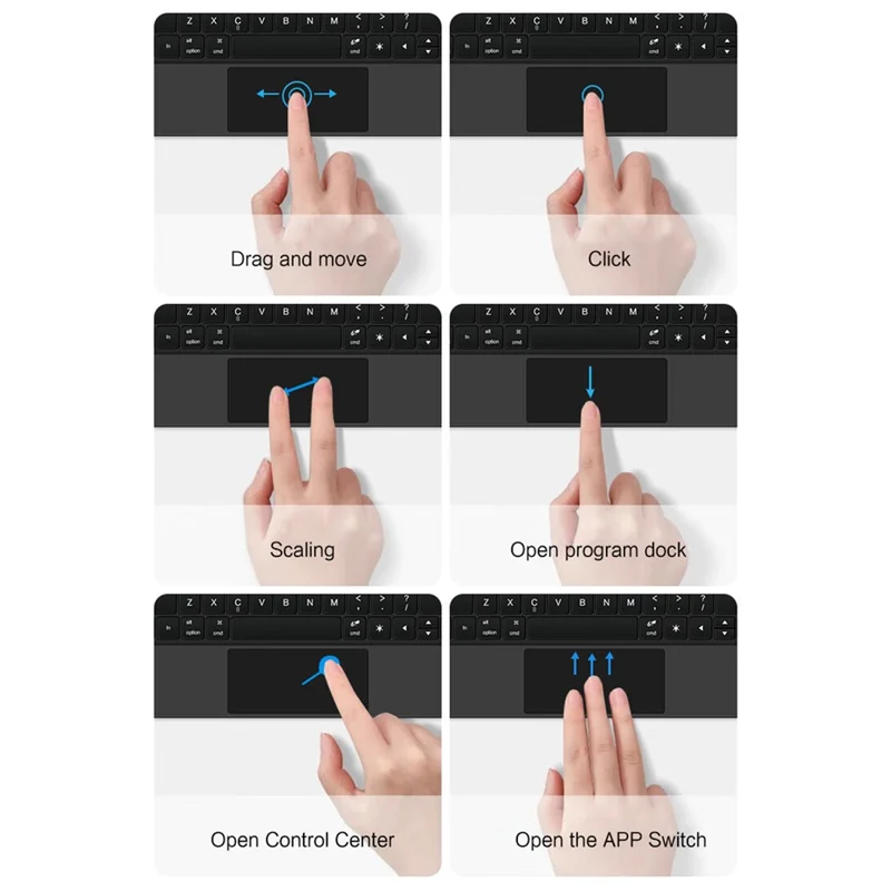 For iPad Pro 13 (2024) Magnetic Floating Bluetooth-compatible Keyboard + Leather Tablet Case - Black-Cellmalls