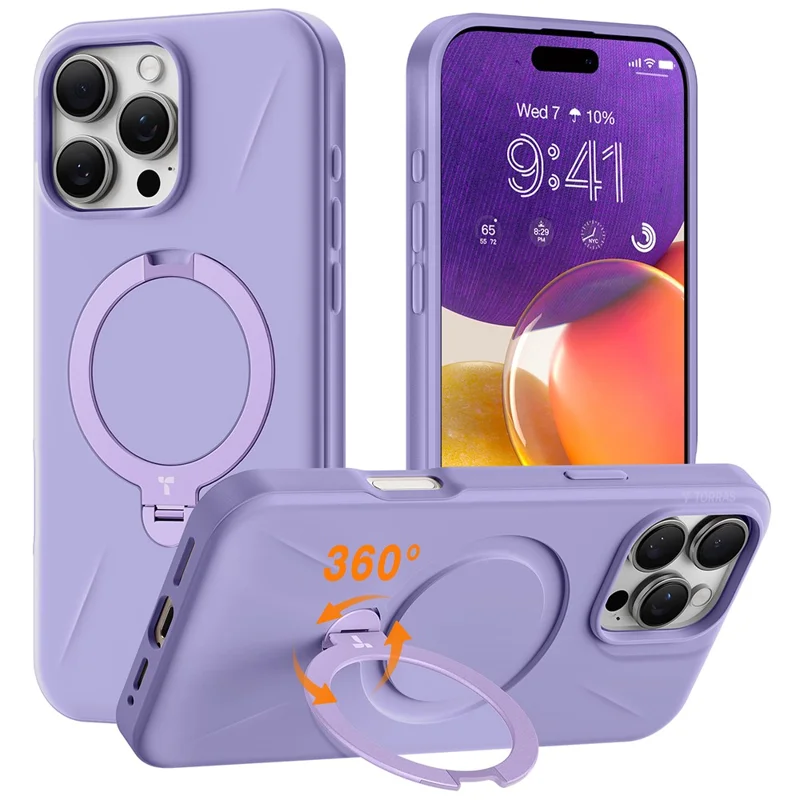 TORRAS Ostand Q Pro Series For iPhone 16 Pro Max Case Kickstand TPU+PC Phone Cover Compatible with Magsafe - Black-Cellmalls