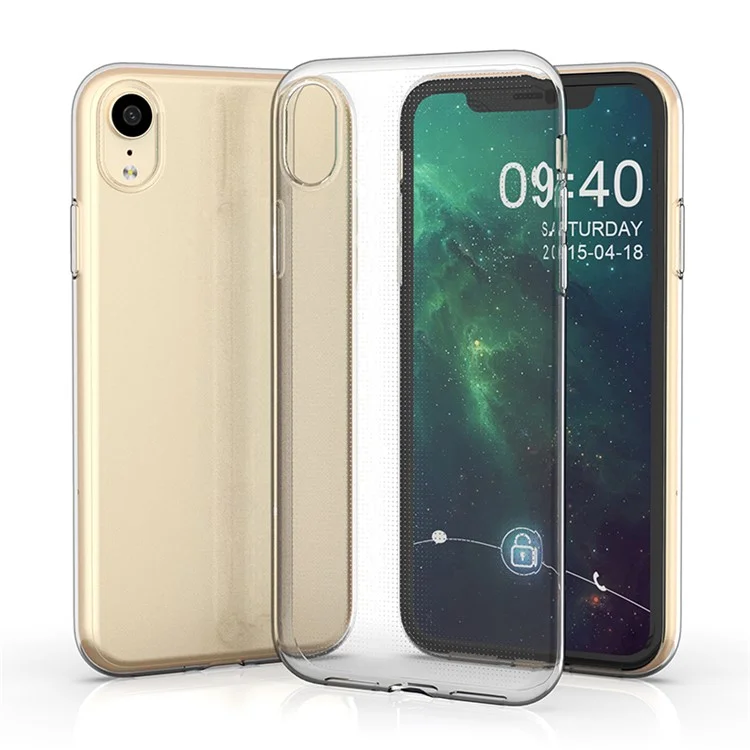 For iPhone XR 6.1 inch Ultra Slim Super Clear TPU Cell Phone Case Drop-Proof Protective Back Cover-Cellmalls