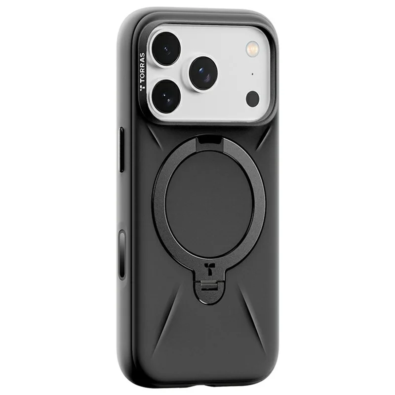 TORRAS Ostand Q Pro Series For iPhone 17 Pro Case Kickstand Liquid Silicone + PC Phone Cover Compatible with MagSafe - Black-Cellmalls