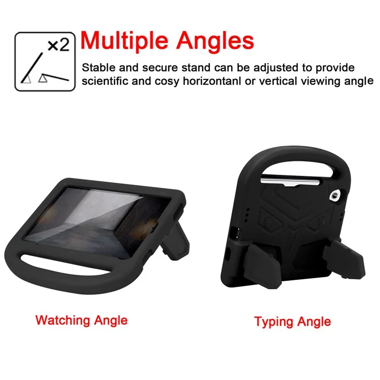 Sparrow Style Portable Handle EVA Tablet Case Shell Cover Protector with Kickstand for iPad mini (2024) / mini (2021) - Black-Cellmalls