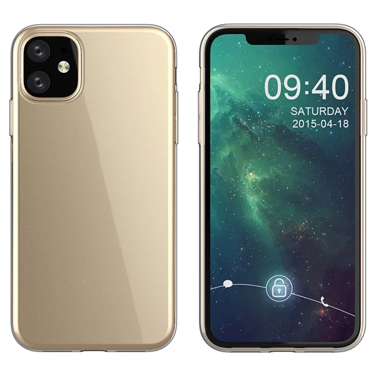 For iPhone 11 6.1 inch Ultra Slim Anti-Scratch Phone Case High Transparency Shockproof Flexible TPU Cover-Cellmalls
