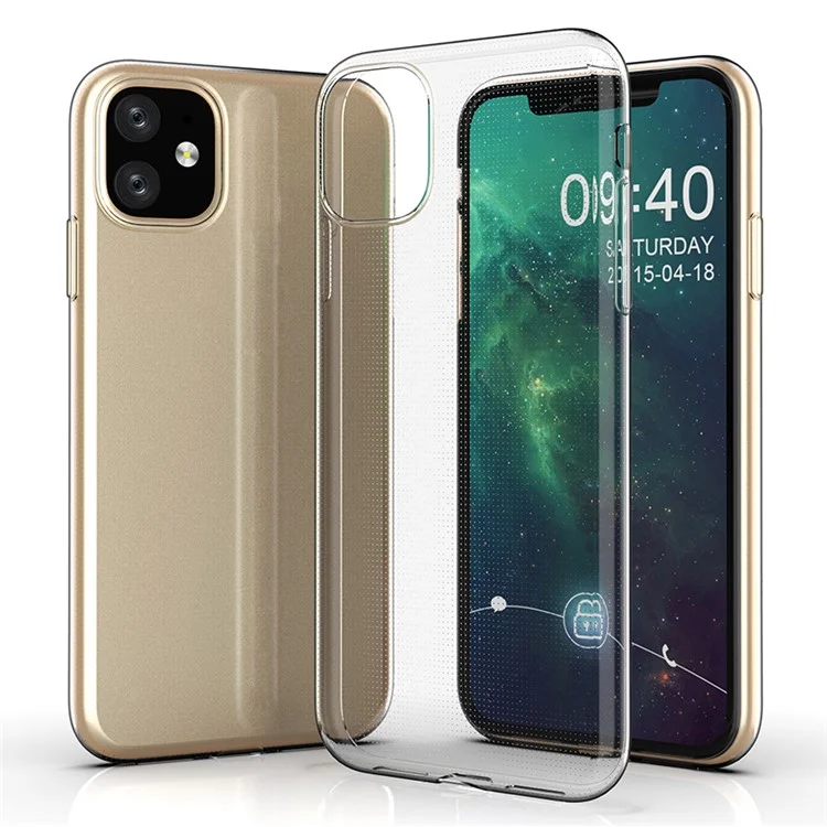 For iPhone 11 6.1 inch Ultra Slim Anti-Scratch Phone Case High Transparency Shockproof Flexible TPU Cover-Cellmalls