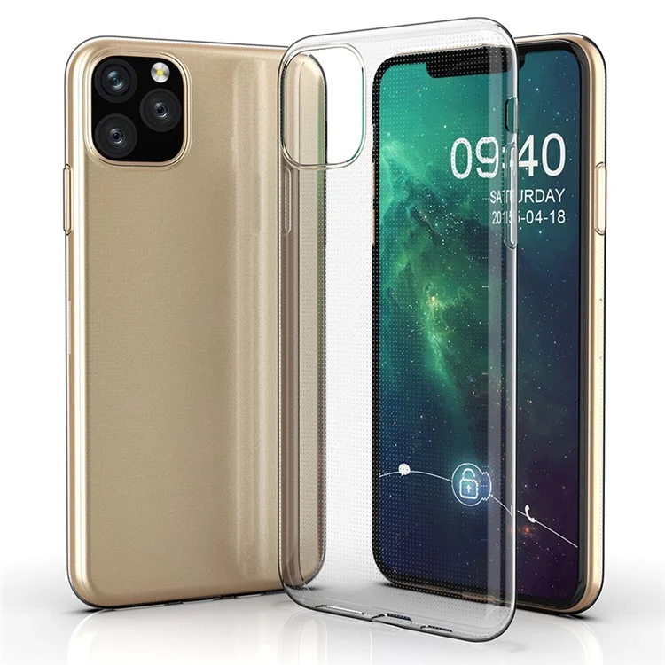 For iPhone 11 Pro Max 6.5 inch Mobile Phone Shell Protector Anti-Shock Phone Case Ultra Thin High Transparency Clear Flexible TPU Cover-Cellmalls