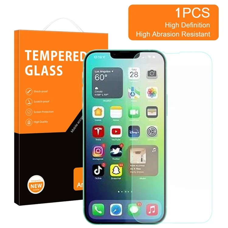 AMORUS For iPhone 14 Plus 6.7 inch 9H Hardness 2.5D Arc Phone Screen Protector Anti-explosion High Aluminum-silicon Glass Phone Protective Film-Cellmalls