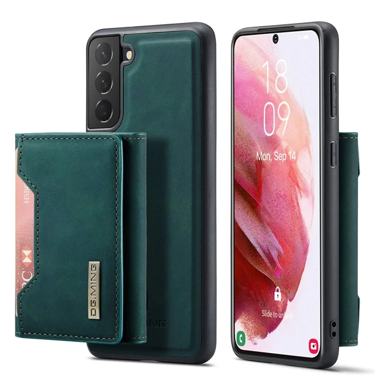 DG.MING M2 Series for Samsung Galaxy S23 Phone Case Magnetic Absorption Detachable Wallet Phone Case Kickstand Protective Cover - Black-Cellmalls