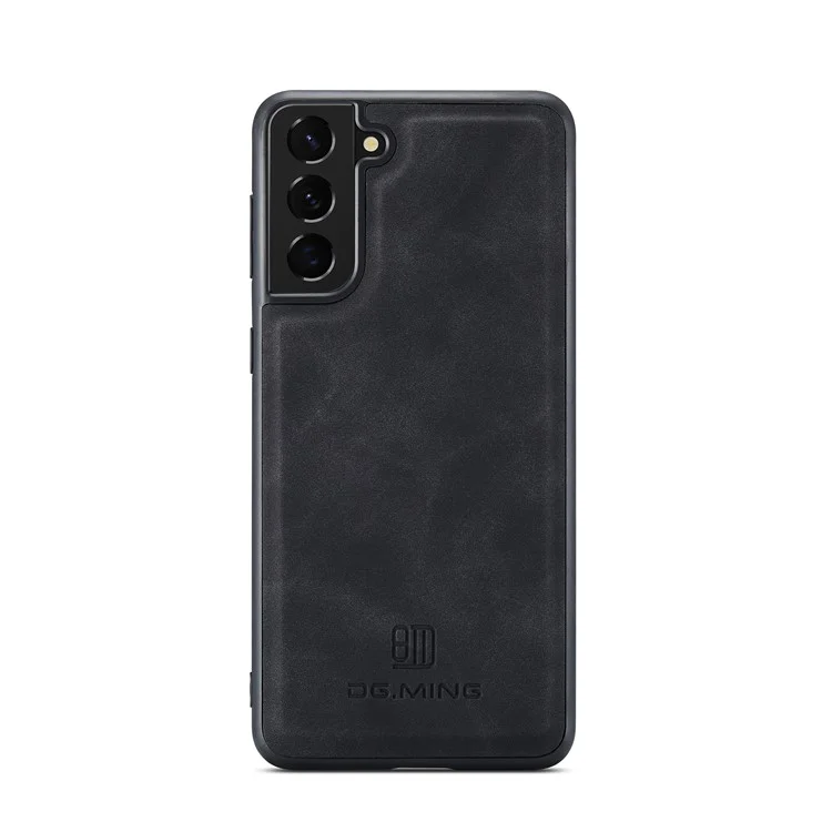 DG.MING M2 Series Magnetic Detachable Wallet Design Hybrid Case with Kickstand for Samsung Galaxy S21+ 5G - Black-Cellmalls