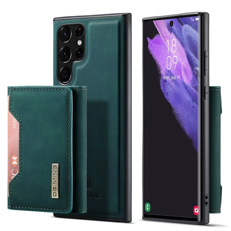 DG.MING M2 Series Protective Case for Samsung Galaxy S23 Ultra Detachable Wallet Phone Case Anti-Drop Shockproof Cover with Kickstand - Black-Cellmalls