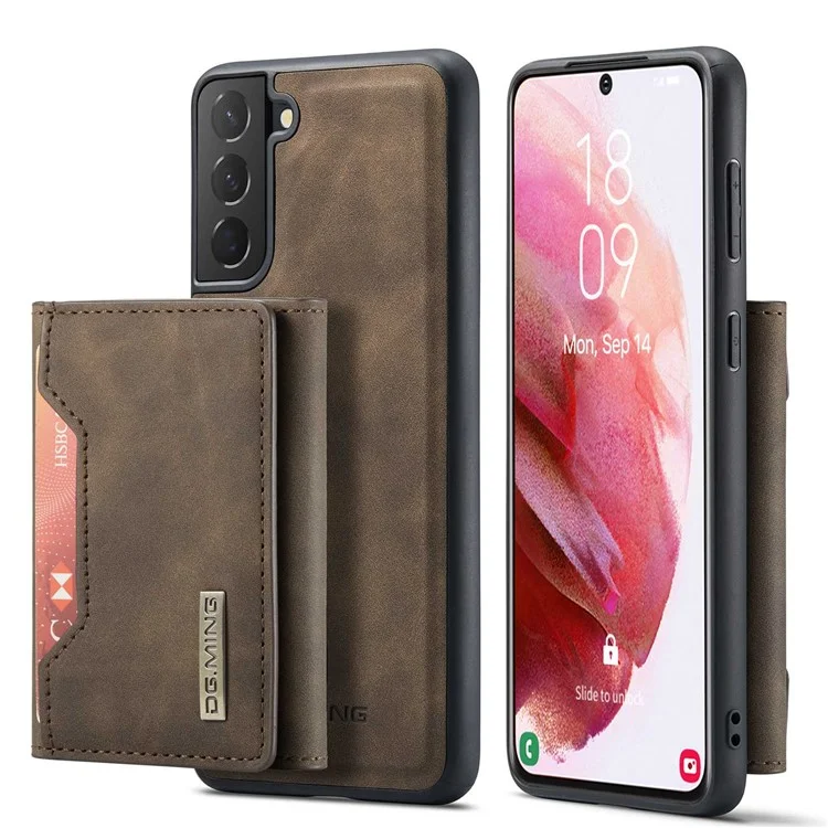 DG.MING M2 Series Phone Case for Samsung Galaxy S23+ Magnetic Closure Shockproof Case Leather Cover Kickstand Protective Case with Detachable Wallet - Black-Cellmalls