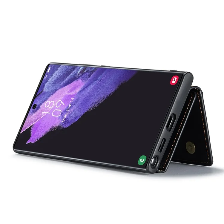 DG.MING M2 Series Protective Case for Samsung Galaxy S23 Ultra Detachable Wallet Phone Case Anti-Drop Shockproof Cover with Kickstand - Black-Cellmalls