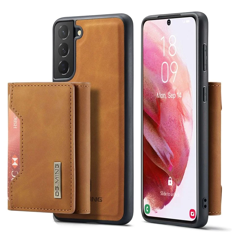 DG.MING M2 Series for Samsung Galaxy S23 Phone Case Magnetic Absorption Detachable Wallet Phone Case Kickstand Protective Cover - Black-Cellmalls