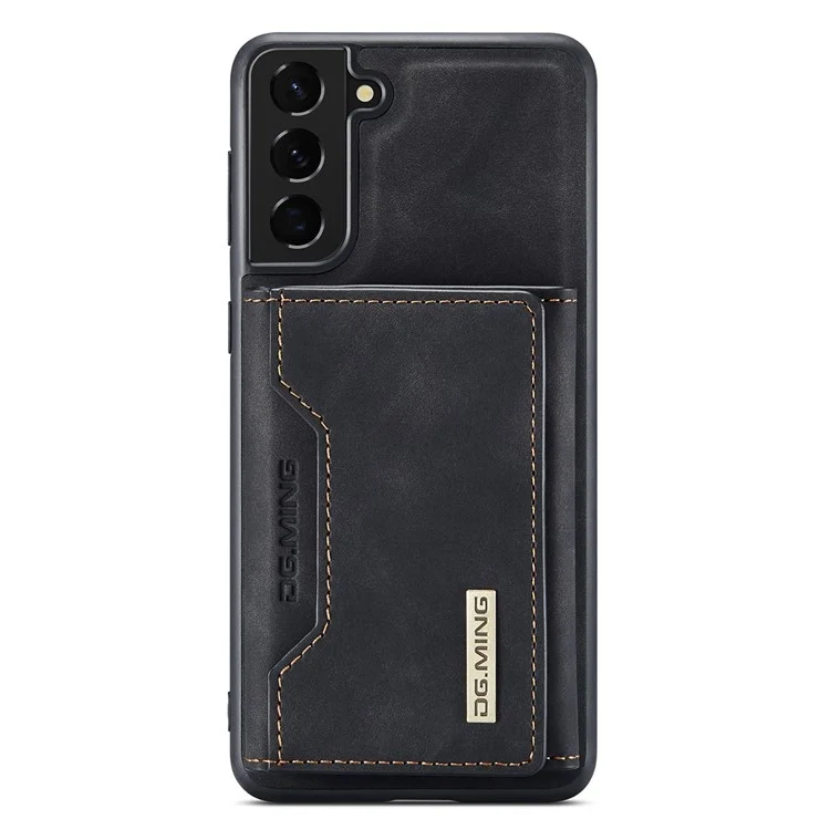 DG.MING M2 Series Phone Case for Samsung Galaxy S23+ Magnetic Closure Shockproof Case Leather Cover Kickstand Protective Case with Detachable Wallet - Black-Cellmalls
