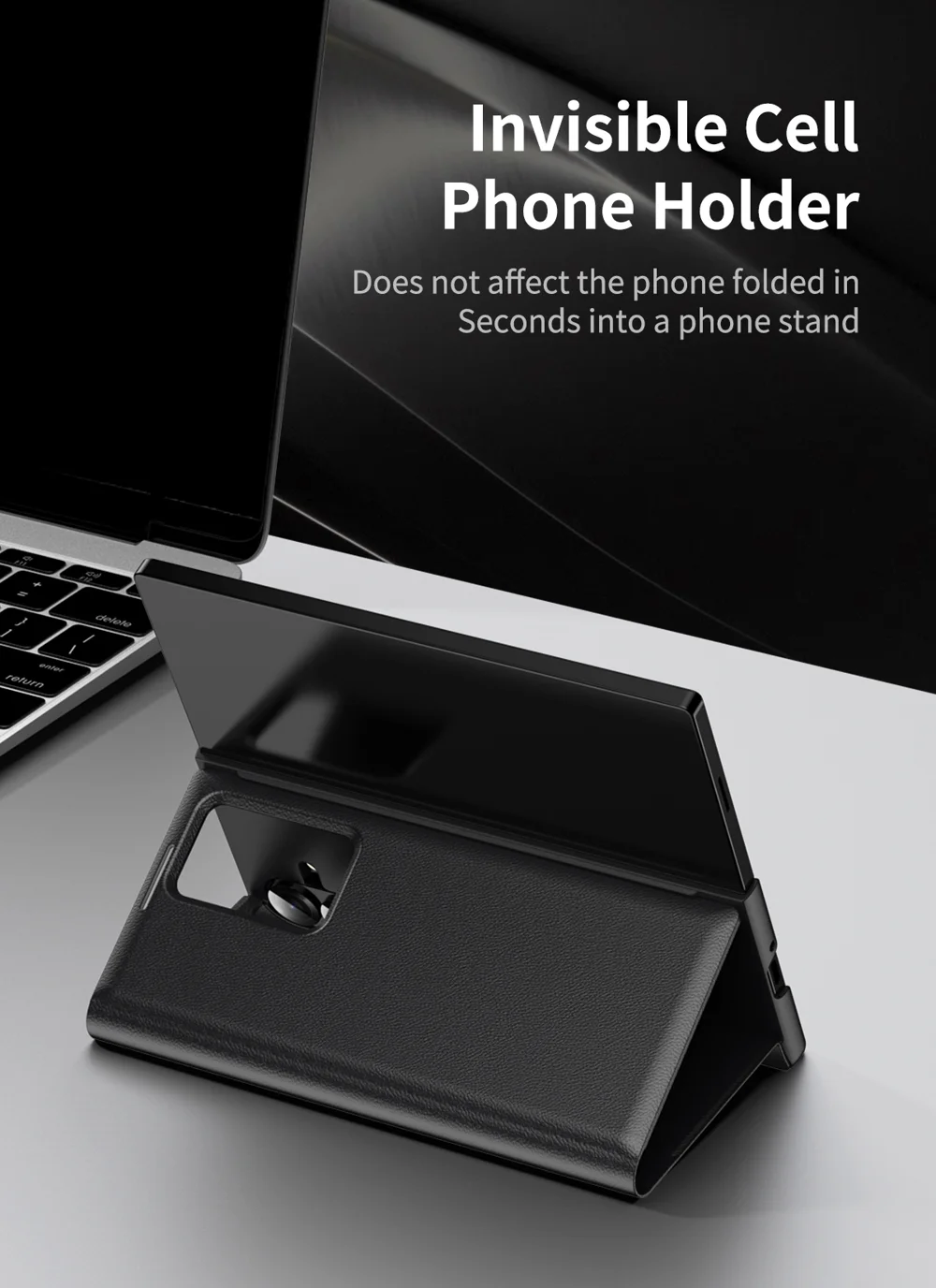 For Samsung Galaxy Z Fold7 5G Case with Card Holder Smart View Window Leather Phone Cover - Sapphire-Cellmalls