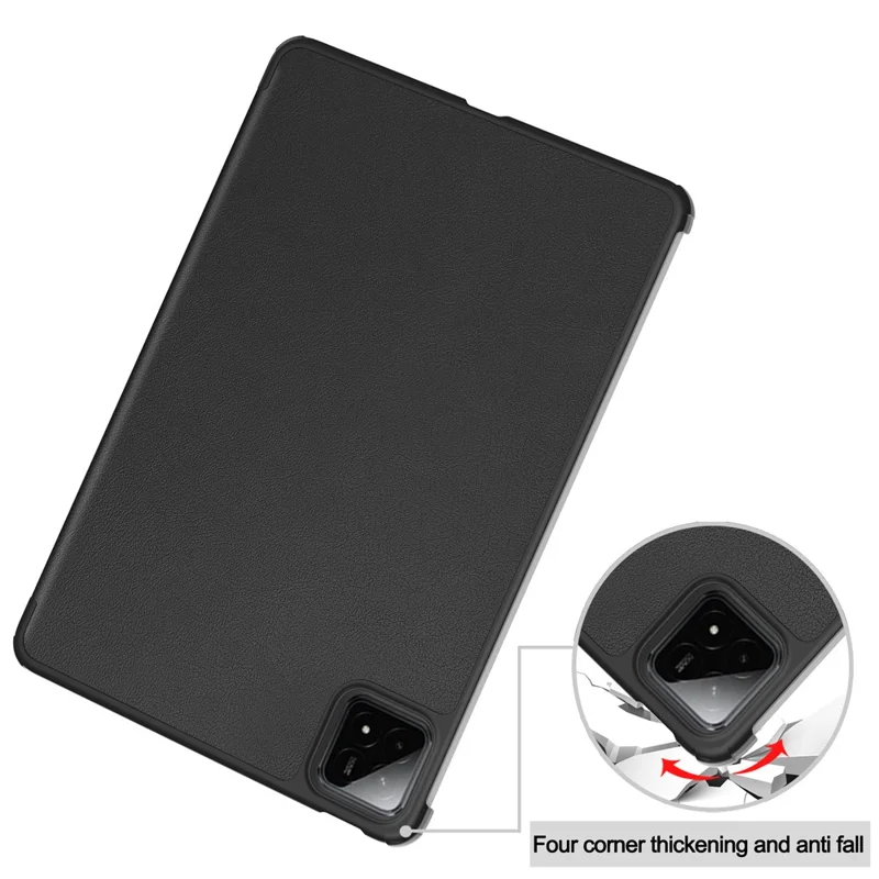 For Xiaomi Pad 7 Pro / Pad 7 Case Anti-Drop Leather Stand Tablet Cover - Black-Cellmalls