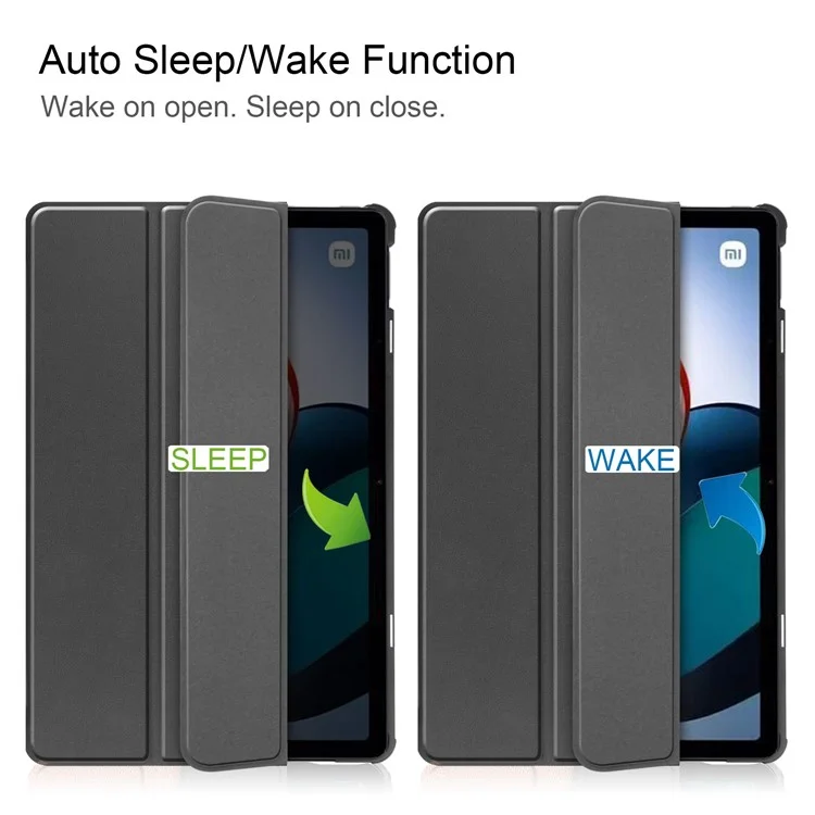 For Xiaomi Redmi Pad PU Leather Trifold Stand Cover Auto Sleep / Wake Protective Shell - Black-Cellmalls