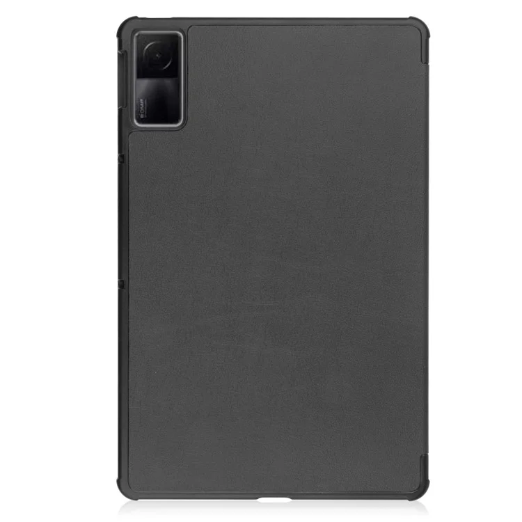 For Xiaomi Redmi Pad PU Leather Trifold Stand Cover Auto Sleep / Wake Protective Shell - Black-Cellmalls