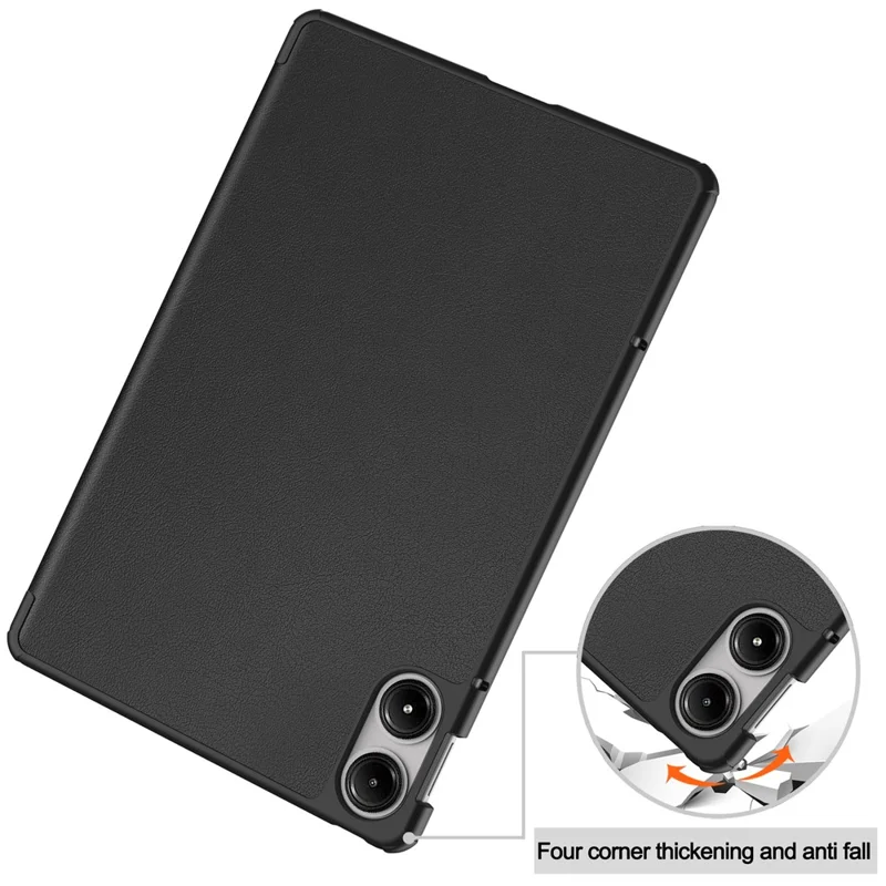 Tablet Case for Xiaomi Redmi Pad Pro / Redmi Pad Pro 5G / Poco Pad Tri-Fold Stand Leather Cover - Black-Cellmalls