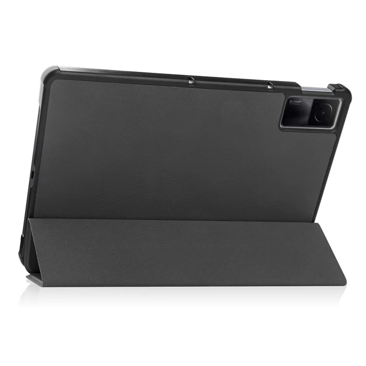 For Xiaomi Redmi Pad PU Leather Trifold Stand Cover Auto Sleep / Wake Protective Shell - Black-Cellmalls