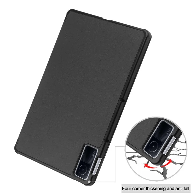 For Xiaomi Redmi Pad PU Leather Trifold Stand Cover Auto Sleep / Wake Protective Shell - Black-Cellmalls