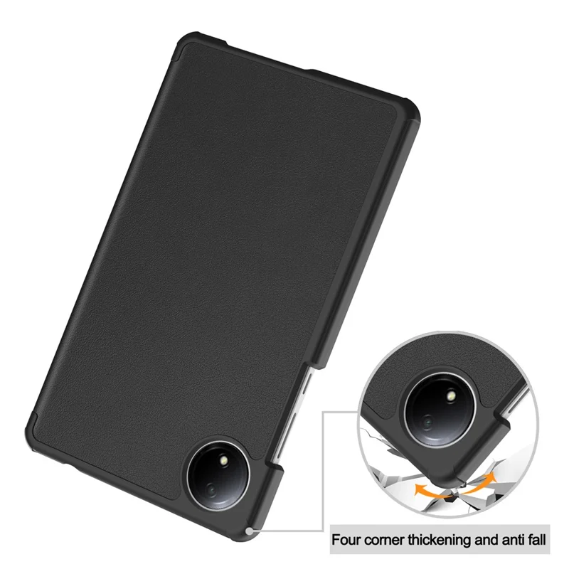 For Xiaomi Redmi Pad SE 4G 8.7 inch Case Anti-Scratch Leather Stand Tablet Cover - Black-Cellmalls