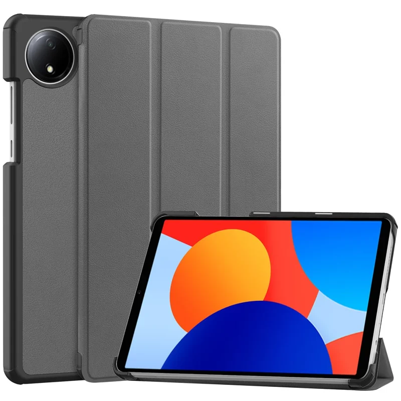 For Xiaomi Redmi Pad SE 4G 8.7 inch Case Anti-Scratch Leather Stand Tablet Cover - Black-Cellmalls