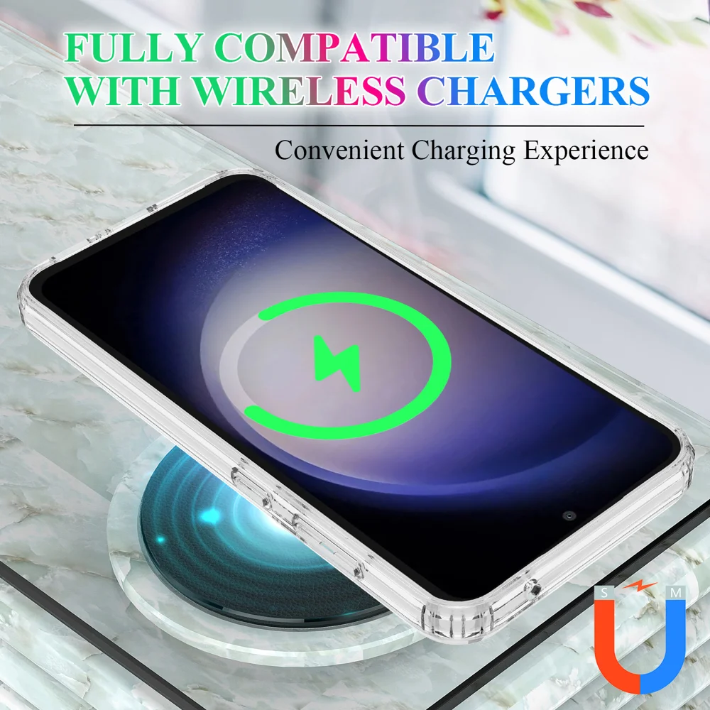 For Samsung Galaxy S24 FE Case Compatible with MagSafe TPU+Acrylic Clear Back Phone Cover - Transparent-Cellmalls