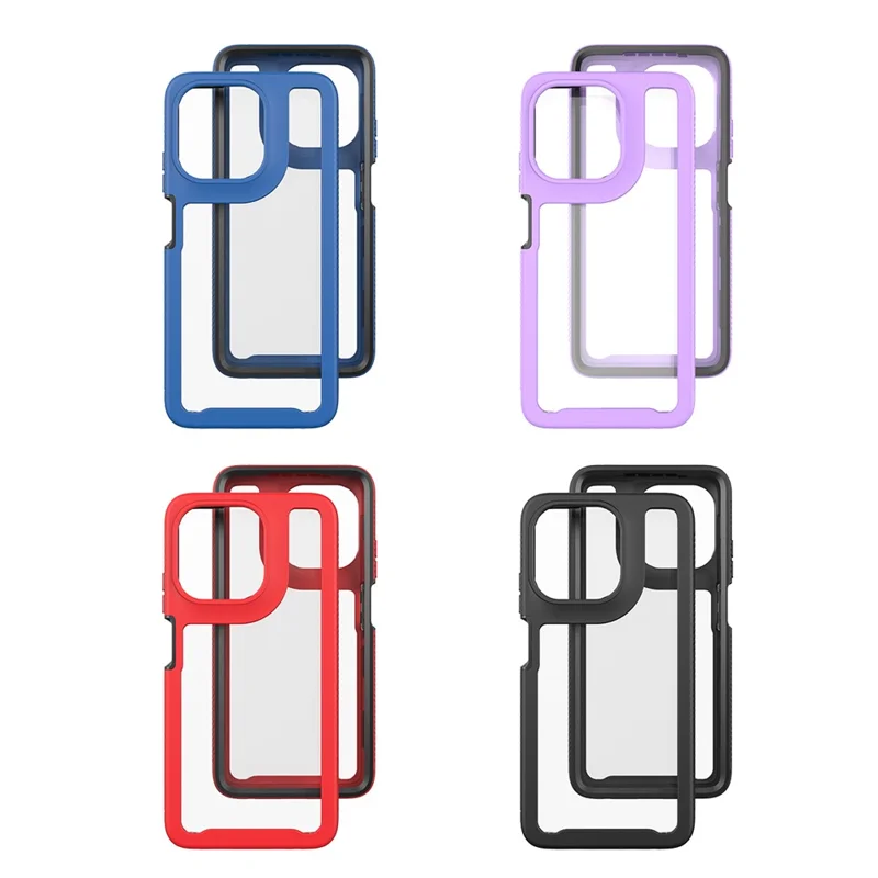 Clear Case for Motorola Moto G86 5G PC + TPU Phone Back Cover with PET Screen Film - Black-Cellmalls