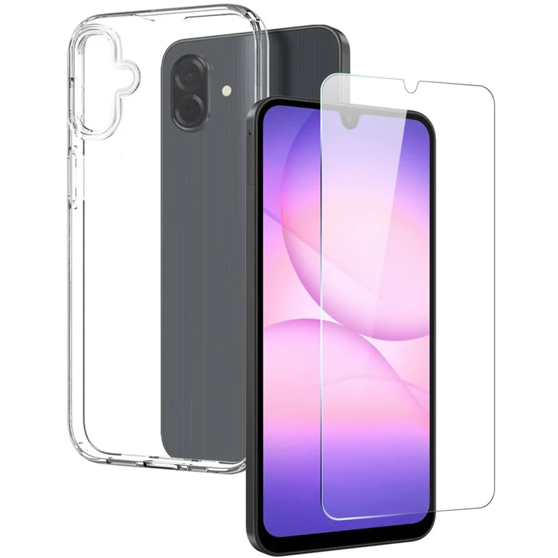 NORTHJO For Samsung Galaxy A07 4G Case Soft TPU Clear Phone Cover with Tempered Glass Screen Protector-Cellmalls