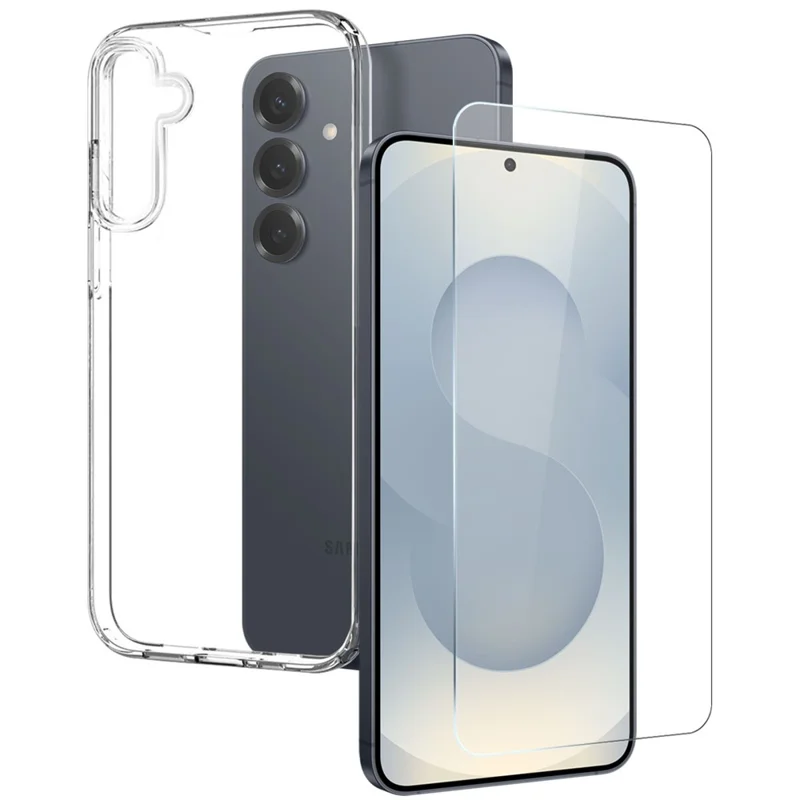 NORTHJO For Samsung Galaxy S25 FE Case Soft TPU Clear Phone Cover with Tempered Glass Screen Protector-Cellmalls