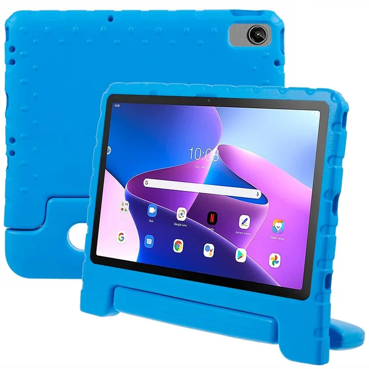 For Lenovo Tab M10 Plus (3rd Gen) / Tab M10 5G EVA Tablet Cover Portable Handle Kickstand Case - Blue-Cellmalls