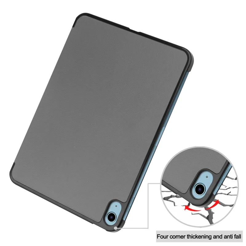 For iPad (2025) / 10.9 (2022) Case Anti-Drop Leather Stand Tablet Cover - Grey-Cellmalls