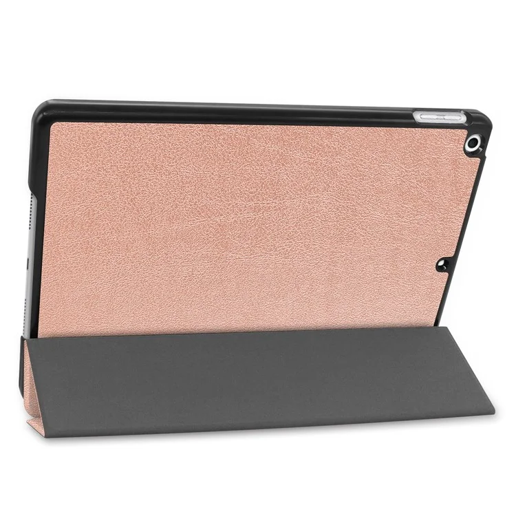 Tri-Fold Stand Tablet Cover for iPad 10.2 (2021) / (2020) / (2019) PU Leather Protective Smart Case with Auto Sleep / Wake - Rose Gold-Cellmalls
