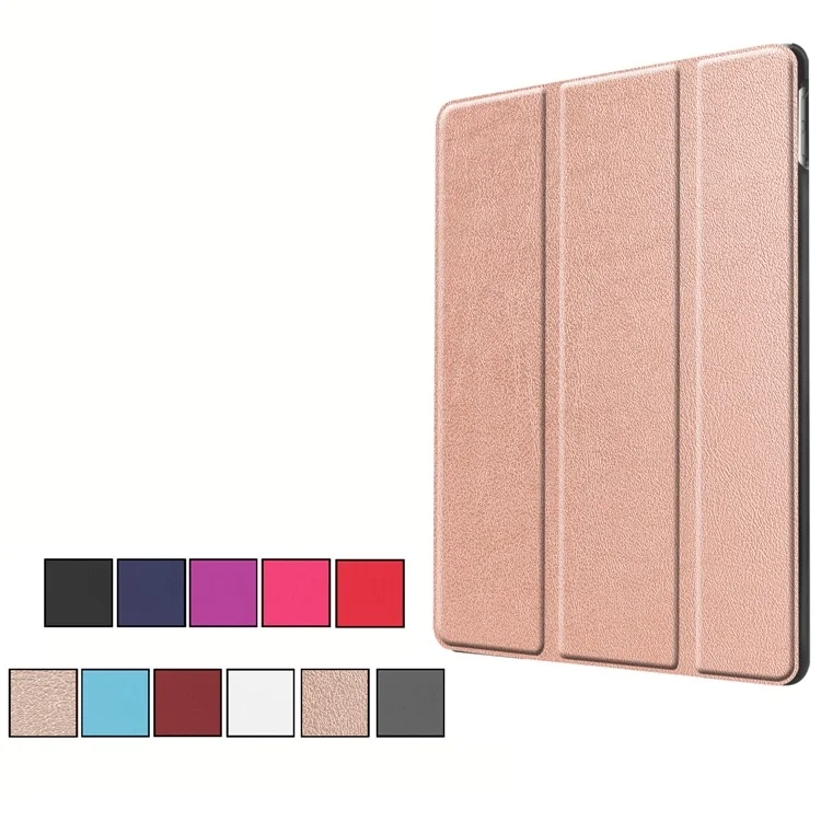Tri-Fold Stand Tablet Cover for iPad 10.2 (2021) / (2020) / (2019) PU Leather Protective Smart Case with Auto Sleep / Wake - Rose Gold-Cellmalls