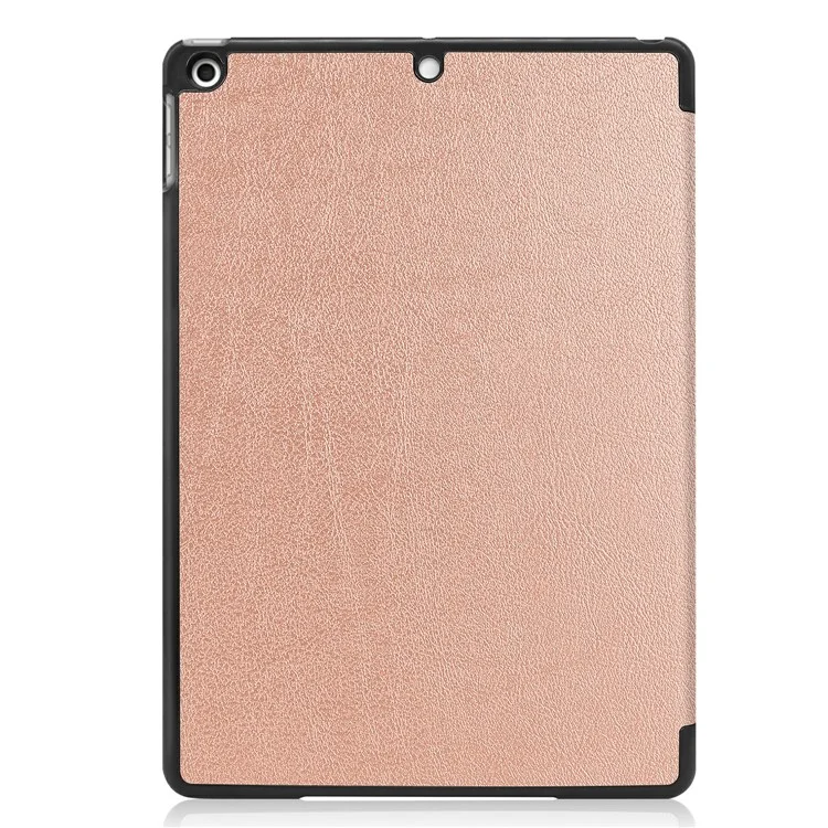 Tri-Fold Stand Tablet Cover for iPad 10.2 (2021) / (2020) / (2019) PU Leather Protective Smart Case with Auto Sleep / Wake - Rose Gold-Cellmalls