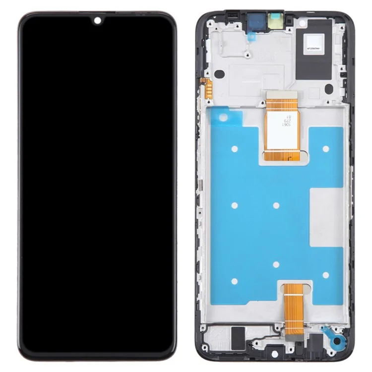 For Honor X7a 4G OEM Grade S LCD Screen and Digitizer Assembly + Frame Replacement Part (without Logo) - Silver-Cellmalls
