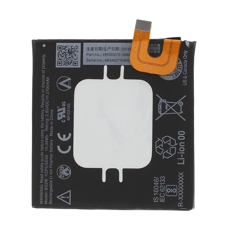 For Google Pixel 2 3.85V 2700mAh Li-ion Polymer Battery Replacement Part (Encode: BG2W) (without Logo)-Cellmalls
