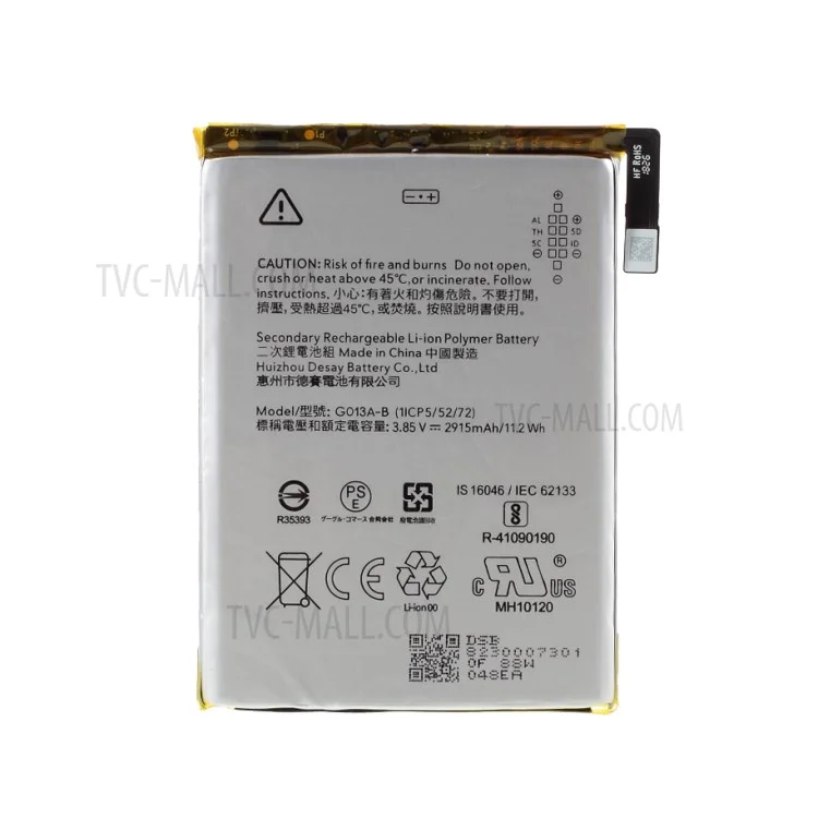 OEM G013A-B (1ICP5-52-72) 3.85V 2915mAh 11.2Wh Battery Replacement for Google Pixel 3 (without Logo)-Cellmalls