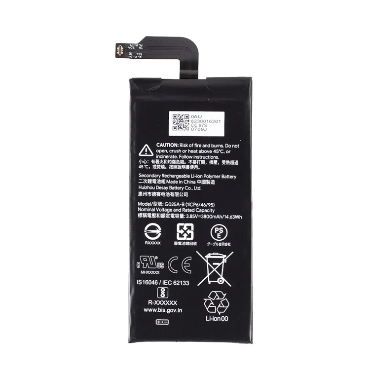 Assembly 3.85V 3800mAh Battery Replace Part for Google G025A-B (without Logo)-Cellmalls