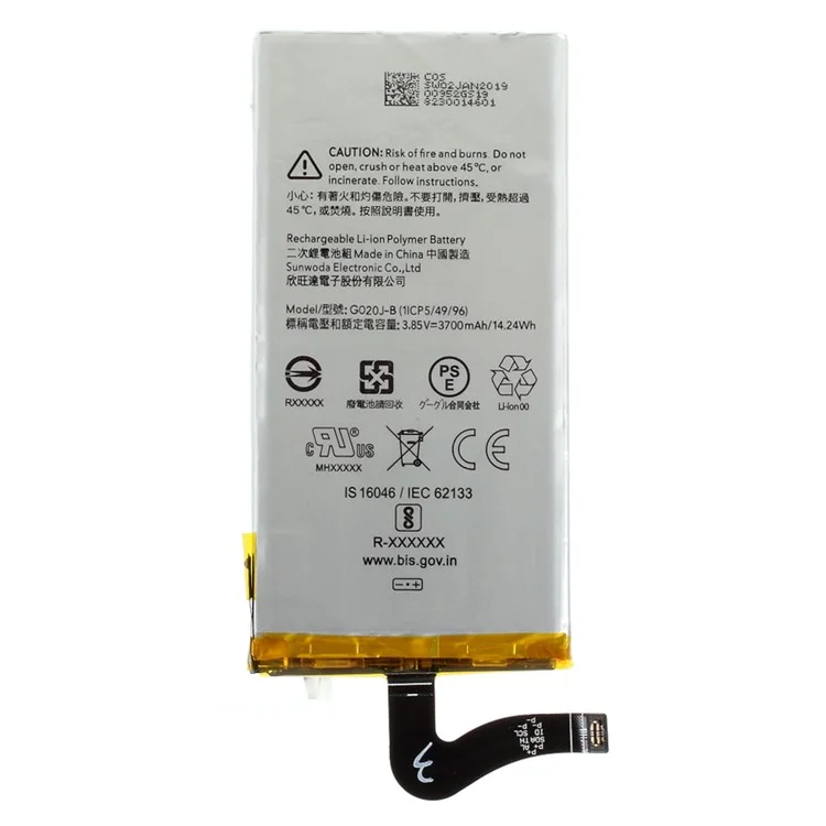 For Google Pixel 4 XL 3.85V 3700mAh Li-ion Polymer Battery Replacement Part (Encode: G020J-B) (without Logo)-Cellmalls