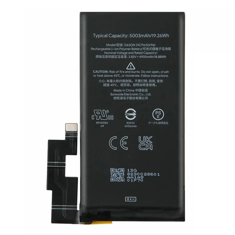 For Google Pixel 6 Pro 5G 3.85V 4905mAh Li-Polymer Battery Assembly Part (Without Logo) (Encode: G63QN)-Cellmalls