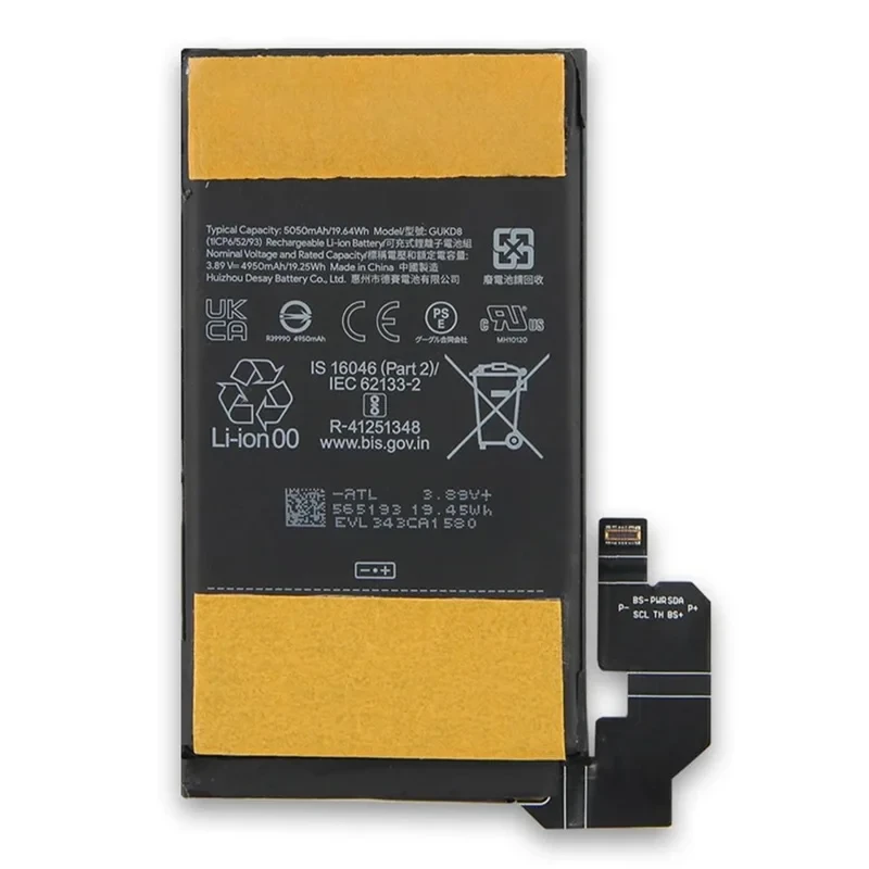For Google Pixel 8 Pro 3.89V 4950mAh Li-Polymer Battery Assembly Part (Without Logo) (Encode: GUKD8)-Cellmalls