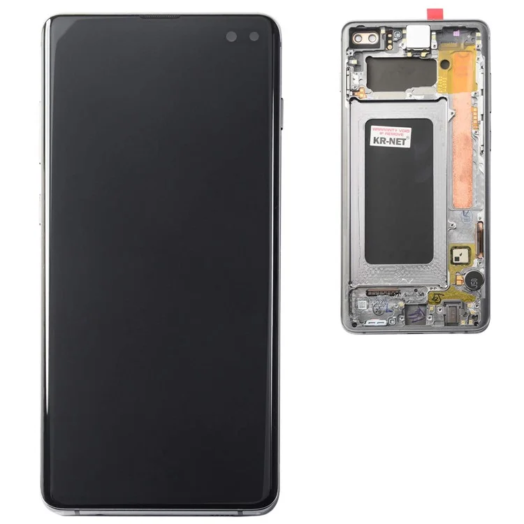 For Samsung Galaxy S10 Plus G975 LCD Screen and Digitizer Assembly + Frame Part (without Logo) - Black-Cellmalls