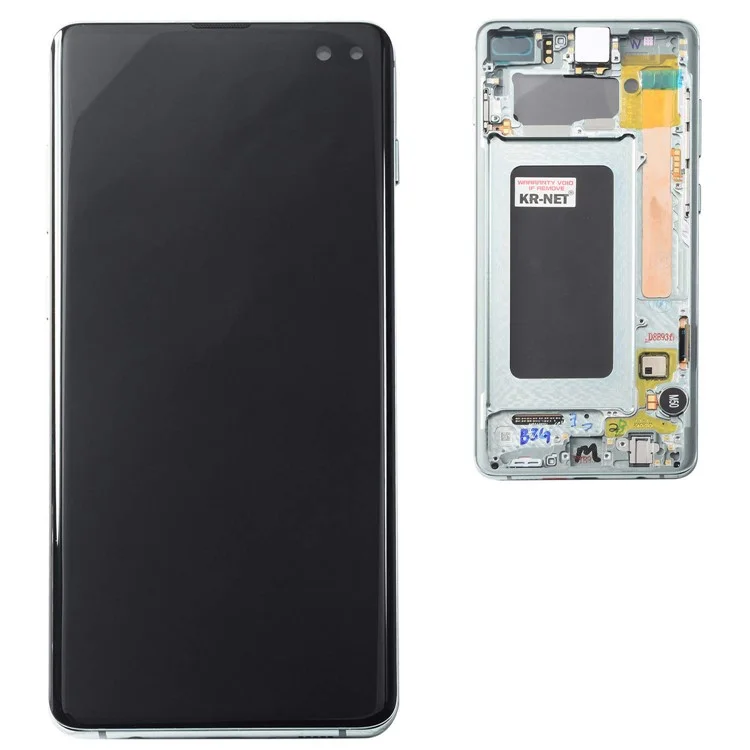 For Samsung Galaxy S10 Plus G975 LCD Screen and Digitizer Assembly + Frame Part (without Logo) - Black-Cellmalls