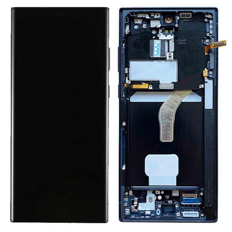 For Samsung Galaxy S22 Ultra 5G S908 OEM Grade S AMOLED Screen and Digitizer Assembly + Frame Part (without Logo) - Black-Cellmalls
