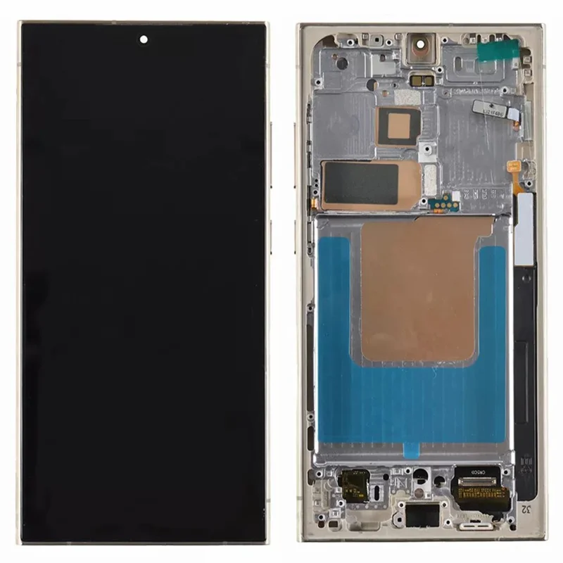 For Samsung Galaxy S24 Ultra S928B (EU Version) OEM Grade S AMOLED Screen and Digitizer Assembly + Frame (Without Logo) - Black-Cellmalls