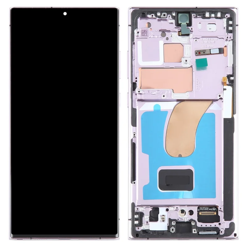 For Samsung Galaxy S23 Ultra S918 6.8 inch OEM Grade S AMOLED Screen and Digitizer Assembly + Frame (Without Logo) - Black-Cellmalls